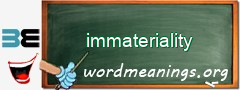 WordMeaning blackboard for immateriality